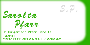 sarolta pfarr business card